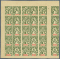 12292 Neukaledonien: 1892. IMPERFORATE Partial Sheet Of 30 Including Five Horizontal Gutter Pairs (without - Altri & Non Classificati