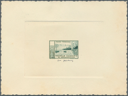 12298 Neukaledonien: 1941, Petain/Noumea Harbour, Epreuve D'artiste In Bluish Green And Blank Value Field, - Altri & Non Classificati