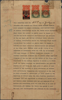 12330 Ostafrikanische Gemeinschaft: 1837 Indenture Bearing Two Singles Of 1922-27 KGV. £10 Black & Green I - British East Africa