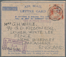 12346 Ostafrikanische Gemeinschaft: 1943, Three Air Mail Letter Cards With Red Value Tablet Of Metermark ' - África Oriental Británica