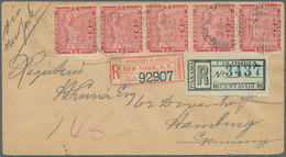 12351 Panama: 1900, 2 C. Rose, A Vertical Strip-5 Tied Duplex "AGENCIA POSTAL NACIONAL 24 MAR 1900" And Re - Panama