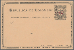 12355 Panama - Ganzsachen: 1904, 2 Ct Black Colombia Postal Stationery Card With Red-violet Double-line Ov - Panama