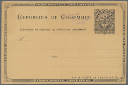 12356 Panama - Ganzsachen: 1904, 2 Ct Black Colombia Postal Stationery Card With Triple Violet Double-line - Panama