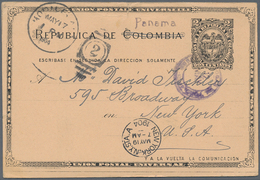 12357 Panama - Ganzsachen: 1904, BOCAS DEL TORO: 2 Ct Black Colombia Postal Stationery Card With Local Ovp - Panama