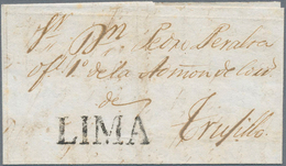 12359 Peru: 1800/1831, Three Complete Folded Letters With One-liner LIMA (in Black) To Trujillo, TACNA And - Pérou