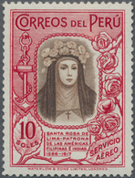 12369 Peru: 1936 AIR 10s. Brown & Carmine, Mint Never Hinged, Fresh And Very Fine. Scarce, And Difficult T - Perù