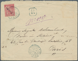 12373 Reunion: 1891, 75 C. Red, 'Allegorie" Overprinted "REUNION" On Front Of A Registered Cover, Extraord - Lettres & Documents