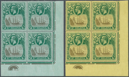 12390 St. Helena: 1927, KGV 'Badge Of St. Helena' 1s.6d. Grey/green On Green And 5s. Grey/green On Yellow - St. Helena