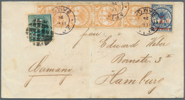 12407 Samoa: 1894 (28 Feb): Cover Franked With Vertical Strip Of Four 2d Orange And 5d On 4d Blue, All Tie - Samoa