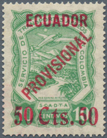 12413 SCADTA - Ausgaben Für Ecuador: 1929. Airmail Stamp 50c On 10c Green With "CTS" Between Surcharged Nu - Ecuador