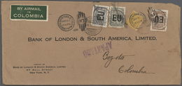 12431 SCADTA - Länder-Aufdrucke: 1929, Bank Letter From NEW YORK Franked With 10 C. Monroe With Label "BY - Aerei