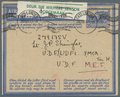 12495 Südafrika - Ganzsachen: 1942/1945, Five AIR MAIL Lettercards 3d Blue All Commercially Used Incl. One - Altri & Non Classificati