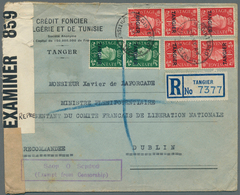 12520 Tanger - Britische Post: 1944. Registered Envelope (minor Faults) Addressed To The 'Free French Nati - Uffici In Marocco / Tangeri (…-1958)