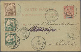 12524 Togo: 1903. Dahomey Postal Stationery Card 10c Red Sent From Klein-Popo Dated '24th April 1903' Bear - Togo (1960-...)