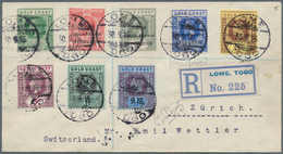 12525 Togo: 1915 Short Set Of 8 Stamps (½d. To 2s.) From The Gold Coast Optd. At Accra And Used On 1916 Re - Togo (1960-...)