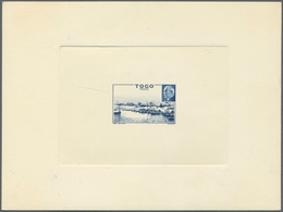 12526 Togo: 1941, Petain/Harbour, Epreuve In Ultramarine Without Value. Maury Refers To 153/54 - Togo (1960-...)