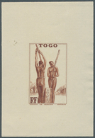 12528 Togo: 1942/1944, Definitives "Views Of Togo", Design "Togolese At Millet Processing", Group Of Seven - Togo (1960-...)