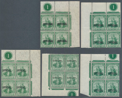 12543 Trinidad Und Tobago - Dienstmarken: 1913/1917, Britannia ½d. Green Five Blocks Of Four From Some Dif - Trinidad & Tobago (1962-...)