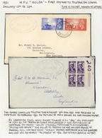 12548 Tristan Da Cunha: 1951, Two Covers Cancelled With Cachet "TRISTAN DA CUNHA / SOUTH ATLANTIC OCEAN/ 1 - Tristan Da Cunha