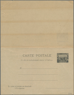 12563 Tunesien: 1906. Essay On Paper For Reply Card With Postage Die "Plowmen" Black, Face Value "10c+10c" - Tunisia (1956-...)
