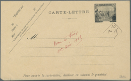 12566 Tunesien: 1909. Essay On Paper For Letter Card With Postage Die "Plowmen" Black, Handwritten Face Va - Tunisie (1956-...)