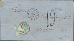 12605A Uruguay: 1870, Unpaid Lettersheet With Complete Message Dated "Montevideo 30 May 1870" To Genova/Ita - Uruguay