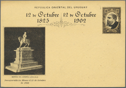12614 Uruguay - Ganzsachen: 1902, NOT LISTED Stationery Card "12 De Ocrubre 1825-1902" With Illustation "S - Uruguay