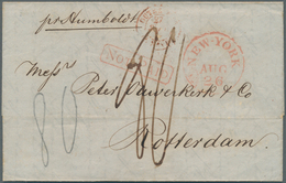 12637 Vereinigte Staaten Von Amerika: 1851, Folded Letter With Red NEW YORK Cds And Boxed "NOT PAID" Per " - Sonstige & Ohne Zuordnung