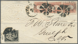 12647 Vereinigte Staaten Von Amerika: 1865, 2c. Black And Three Copies 3c. Rose On Cover From NEW YORK To - Other & Unclassified