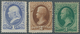 12649 Vereinigte Staaten Von Amerika: 1870-71 Definitives 1c., 2c. And 3c. All Unused, 1c. Without Gum, 2c - Other & Unclassified