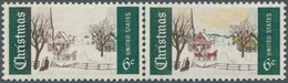 12668 Vereinigte Staaten Von Amerika: 1969, 6c. Christmas, Horiz. Pair, Left Stamp Showing Variety "Light - Other & Unclassified