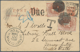 12681 Vereinigte Staaten Von Amerika - Portomarken: 1879, Great Britain 1/2 D Rose QV Private Psc Sent Und - Segnatasse