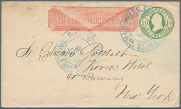 12683 Vereinigte Staaten Von Amerika - Ganzsachen: 1862 Ca., Wells Fargo: 10 C Yellow-green Postal Station - Sonstige & Ohne Zuordnung