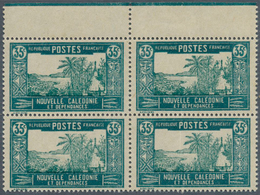 12706 Wallis- Und Futuna-Inseln: 1938. Block Of 4 "35c Case De Chef" With Variety: WITHOUT OVERPRINT. Mint - Autres & Non Classés