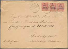 12709 Zanzibar: 1898. Envelope (roughly Opened And A Bit Creased) Addressed To Germany Bearing French Zanz - Zanzibar (...-1963)