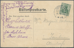 12802 Ballonpost: 1909: Oberheinischer Verein Für Luftschiffahrt/Ballon "Stadt Strassburg": Ballonpostkart - Montgolfières