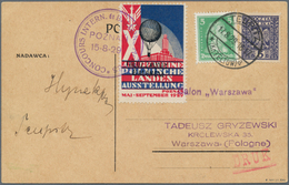 12812 Ballonpost: 1929, 15.8.-17.8., Poland-Germany, Balloon "Warszawa", Card With Franking Poland/Germany - Mongolfiere