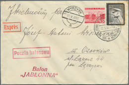 12815 Ballonpost: 1936, 17.5., Poland, Balloon "Jab?onna", Cover WITHOUT Balloon Vignette (unusual), Some - Mongolfiere