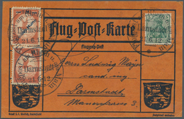 12834 Flugpost Deutschland: 1912, 1 M. Gelber Hund In Kombination Mit 10 Pf Flugpost (diese Leider Mängel) - Luft- Und Zeppelinpost