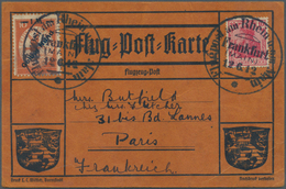 12836 Flugpost Deutschland: 1912, 1 M. Gelber Hund Auf Entsprechender Flugpostkarte Mit Text, 10 Pfg. Germ - Posta Aerea & Zeppelin