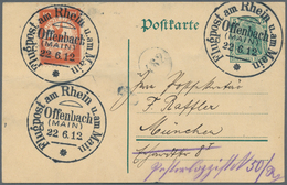 12843 Flugpost Deutschland: 1912, Flugpost Rhein Main. SST "Offenbach (Main) 22.6.12" Mit Mi. I Auf 5 Pf G - Poste Aérienne & Zeppelin