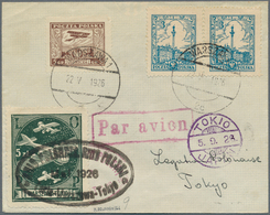 12861 Flugpost Europa: 1926, First Flight WASZAWA-TOKYO, Small Envelope With Part Of Backflap Missing Sent - Autres - Europe
