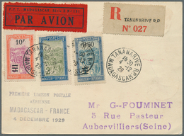 12884 Flugpost Übersee: 1929. Four Line Cachet "Première Liaison Postale / Aérienne / Madagascar - France - Sonstige & Ohne Zuordnung