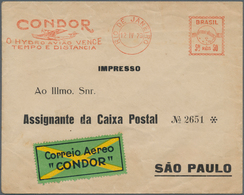 12887 Flugpost Übersee: 1929, "CONDOR" 50rs. Metermark On Cover From "RIO DE JANEIRO 12 IV 29" To Sao Paul - Sonstige & Ohne Zuordnung