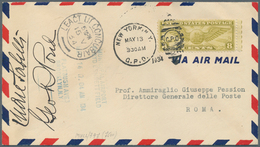 12896 Flugpost Übersee: USA: 1934, Flight New York To Lahuich With Plane "Leornado Da Vinici", Cover From - Altri & Non Classificati