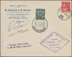 12898 Flugpost Übersee: 1936, Envelope With Cachet "Course Aerienne Paris-Saigon/25-10 1936", Franked With - Sonstige & Ohne Zuordnung