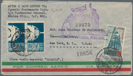 12901A Flugpost Übersee: 1939, SARABIA First Flight "MEXICO CITY - NEW YORK" Franked With Special 20 C Comm - Sonstige & Ohne Zuordnung