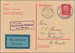 12905 Katapult- / Schleuderflugpost: 1933: Katapultdampfer Westfalen 2.6. Afrika-Erstflug. Luxus-Ganzsache - Poste Aérienne & Zeppelin