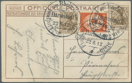 12928 Zeppelinpost Deutschland: 1912, 10 Pfg. Rhein/Main Auf Offizieller Fotokarte "Hessische Prinzen In K - Poste Aérienne & Zeppelin