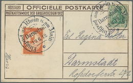 12929 Zeppelinpost Deutschland: 1912, 10 Pfg. Rhein/Main Auf Offizieller Fotokarte "Hessische Prinzen Am K - Poste Aérienne & Zeppelin